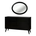 thumbnail image 5 of FOA Belkor 4pc Black Wood Bedroom Set-King + Nightstand + Dresser + Oval Mirror, 5 of 10