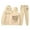 Beige, variant on Women's Hooded Long Sleeve Printed Sweatshirt Set - Matching Pants with Pockets - Polyester, Casual Style - S-XXL