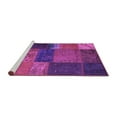 thumbnail image 2 of Ahgly Company Machine Washable Indoor Square Patchwork Purple Transitional Area Rugs, 4' Square, 2 of 4