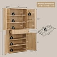 thumbnail image 3 of SinCiDo 71" Tall Kitchen Pantry Storage Cabinet, Wooden Curved Cabinet with 4 Doors and 6 Adjustable Shelves, Large Drawer for Kitchen, Dining Room, 3 of 7