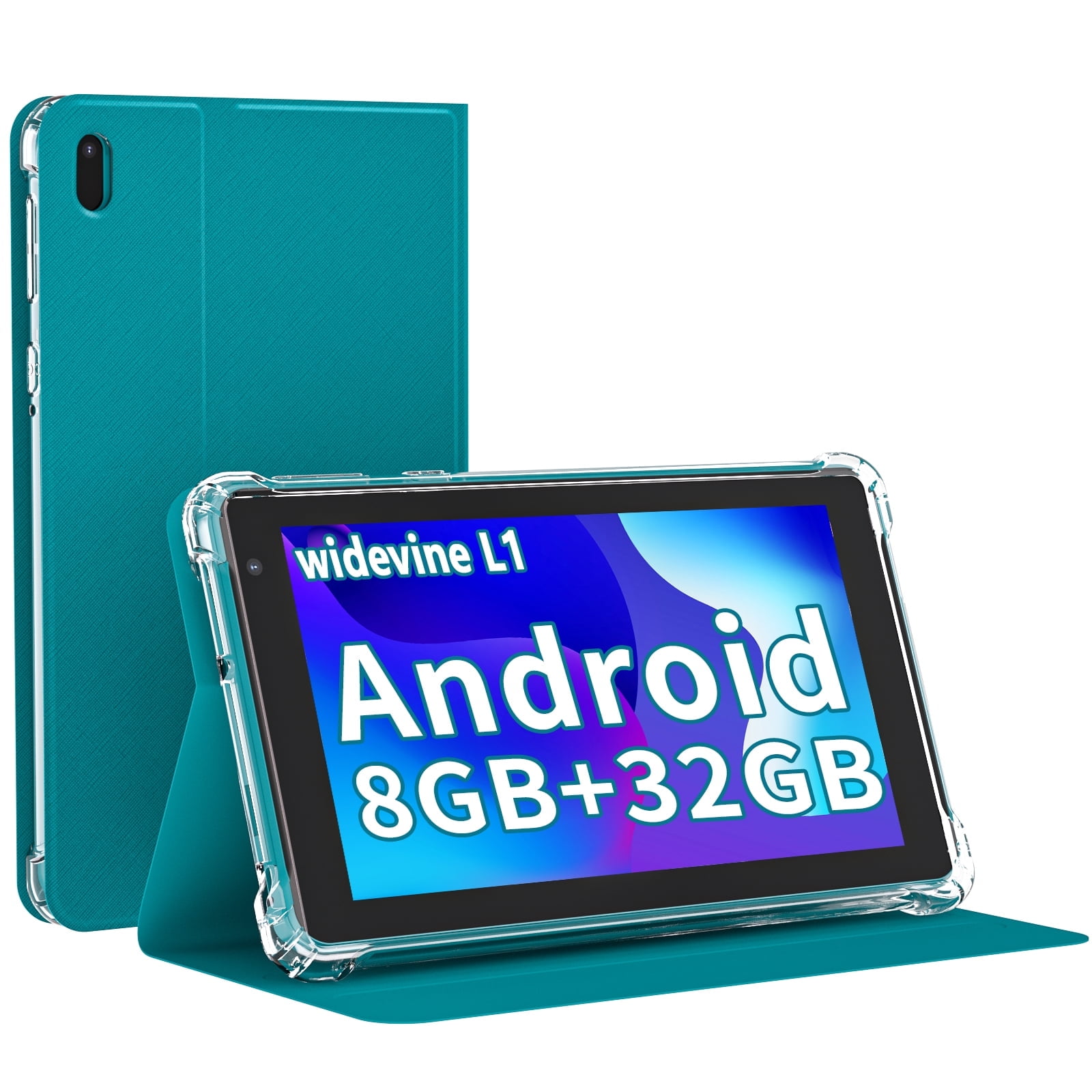 Android Tablet, 7 Inch Tablets, 8GB+32GB+1024GB Expand, Quad-Core 1.5GHz Processor, 5MP Dual Camera,1024 x 600 IPS HD Display Screen, 3000mAh Battery, 5G WiFi6, Google GMS 7 Tablet with Case