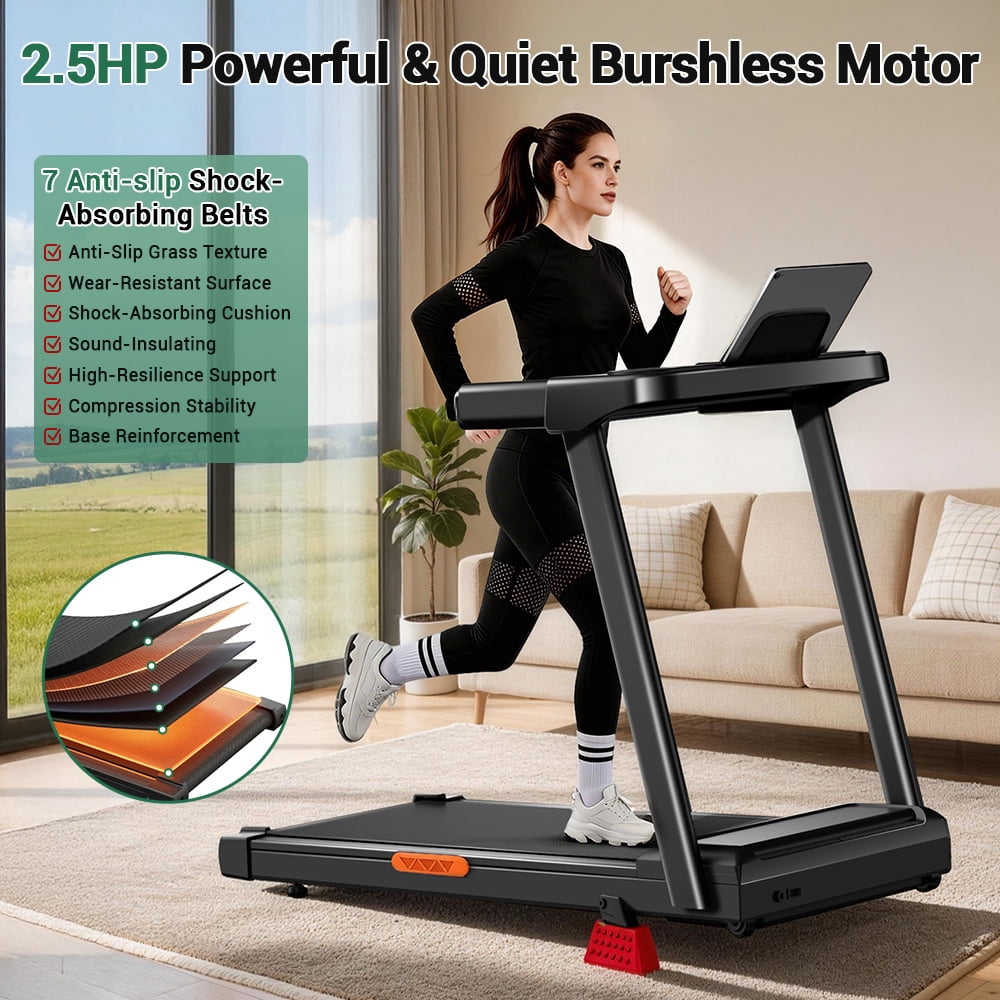 SONITU 4-in-1 Treadmill with 15% Incline and Three Touch Screen, Foldable Portable with Handle for Home/Office, 300 lbs Capacity