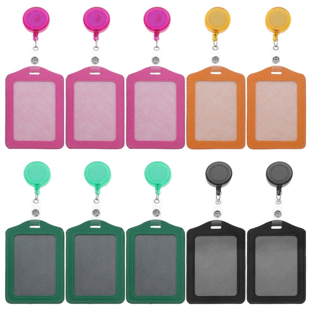 FOMIYES 10Ud Credencial Vertical En PU Resistente Con Ventana Transparente Multicolor