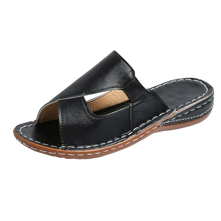 

asdoklhq Womens Shoes Clearance Under $20Platform Qedge Heel Open Toe Plus Size Sandals And Slippers