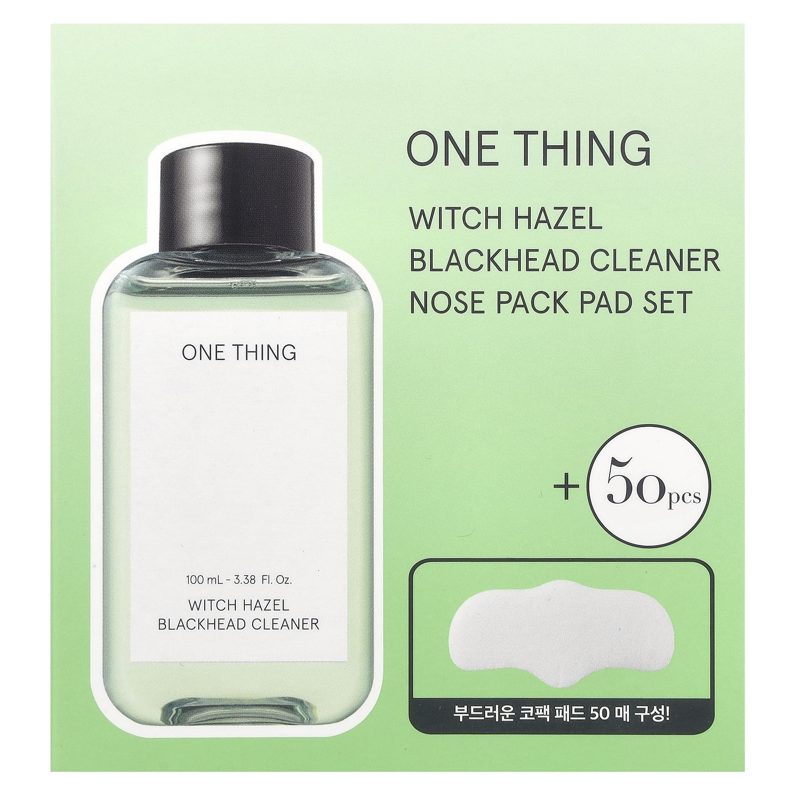 One Thing Witch Hazel Blackhead Cleaner + Nose Pack Pad, 1 Set