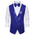 thumbnail image 5 of NOMADIC NOOK Men's Shiny Disco Sequin Suit Waistcoat Set with Bow Tie 2 Packs, 5 of 6