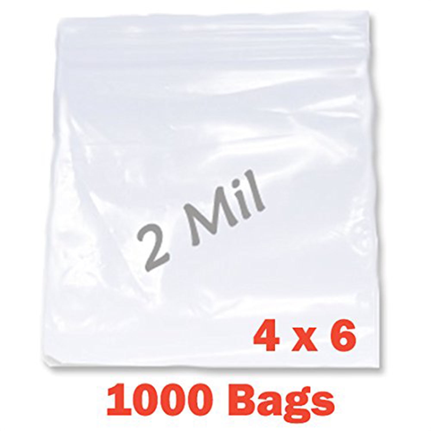 1000 pieces 8x12 2 mil zip lock reclosable zipper poly bags 