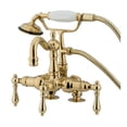 thumbnail image 2 of Kingston Brass CC1013T5 3 . 375 Inch Center Spread Tub-Deck Mount Clawfoot Tub Filler With Hand Shower - Oil Rubbed, 2 of 4