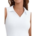 thumbnail image 5 of INSPIRE CHIC Summer Sleeveless Cropped Tank Tops for Women Golf Polo Shirts Collared V Neck Athletic Workout Tops S White, 5 of 6