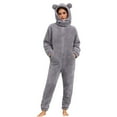 thumbnail image 3 of Wlynlyn Pajamas Jumpsuits for Women Fleece Onesie Winter Warm Rompers 1 Piece Hooded Ear Sherpa Outfits Cute Sleepwear, 3 of 10