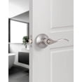 thumbnail image 4 of Door Levers Interior Keyed Difference Entry Front/Bedroom Wave Style Door Handles for Left and Right Opened Door with Lock and Keys Set in Satin Nickel, 4 of 6