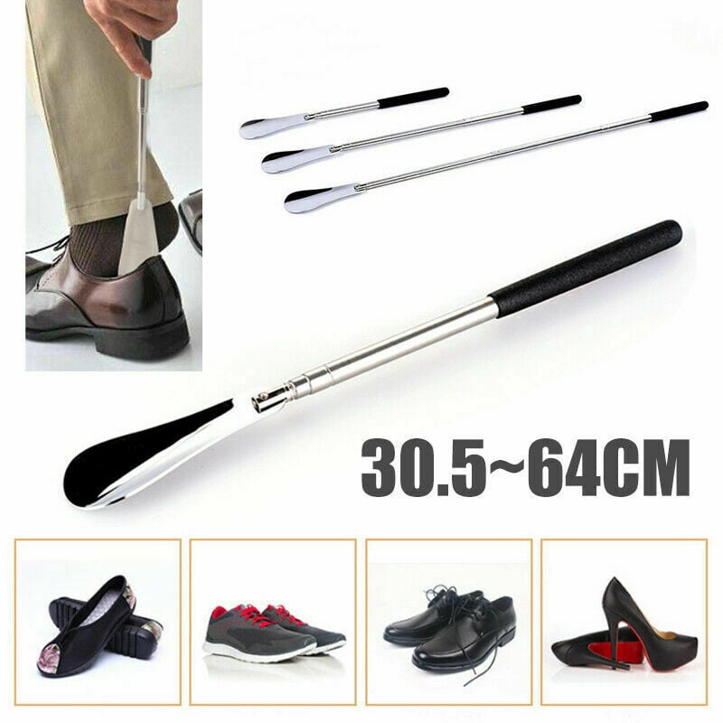 Extra Long Handle Shoe Horn Stainless Steel Handled Metal Shoehorn Horns w/Hole 
