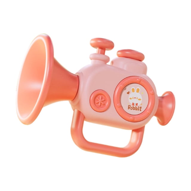 Silbato para niños, juguete musical con forma de trompeta, premio en el aula, juguete de desarrollo sensorial, generadores de ruido para bebés de 2, 3 rosa