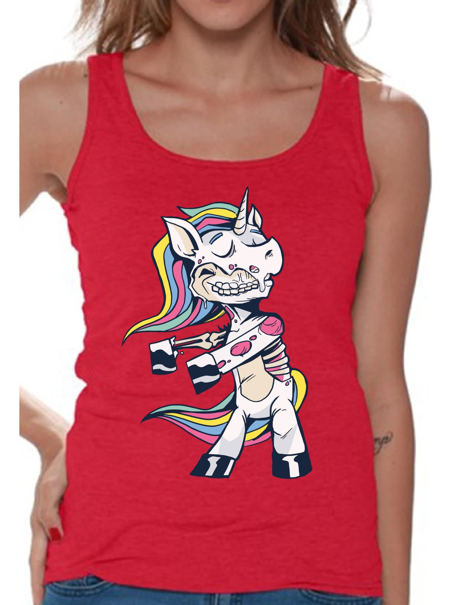 Awkward Styles Halloween Sleeveless Shirt Zombie Unicorn Tank Top for