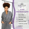 thumbnail image 6 of HALLEY Luxury Bathrobe for Women & Men, Shawl Collar Spa Bath Robes Terry Cotton Ultra Soft Shower Robe with Pockets - Grey (M), 6 of 8