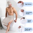 thumbnail image 5 of Colevkie 2 Pieces Bath Wrap Set for Men Bath Towel & Shower Skirt Soft Adjustable Beach Towel Bath Skirt with Pocket Home Use Bathroom Sauna Printed Rhombic Plaid Pattern, 5 of 7