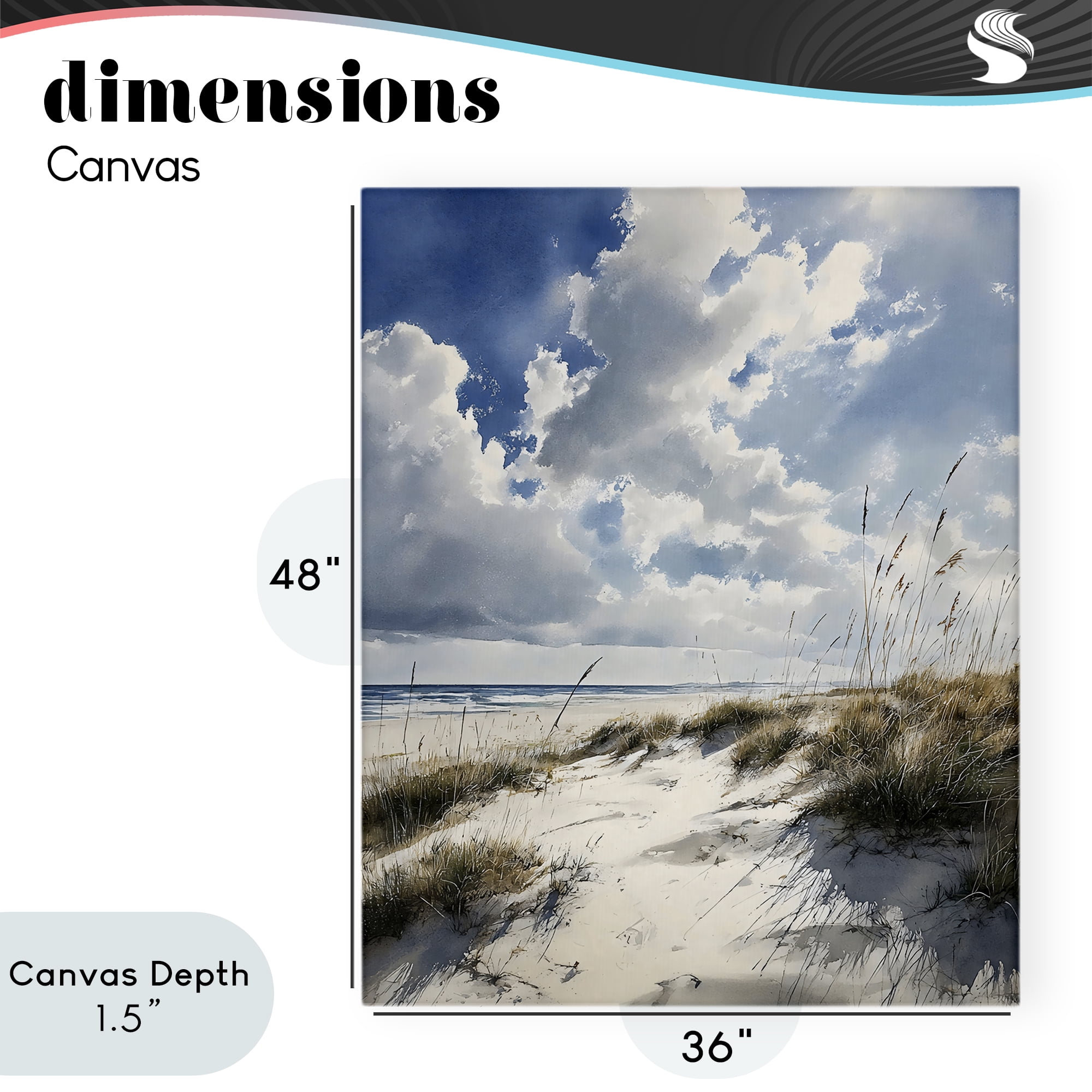 Stupell Industries Midday Sunny Beach Dunes Canvas Wall Art, design by Franklyn Gregory