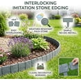 thumbnail image 3 of Imitation Stone Garden Fence, DIY Faux Stone Landscape Edging Border for Landscaping, Plastic Retaining Garden Fence, Interlocking No-Dig Decorative Lawn Edging, 3 of 7