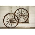 thumbnail image 2 of 36 in Steel-rimmed Wooden Wagon Wheels - Decorative Wall Decor, Set of Two, 2 of 9