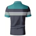 thumbnail image 4 of Mens Big & Tall Golf Shirts Plus Size S-5X Short Sleeve T-Shirts for Men Pullover Button Collared Color Block Workout Tees Tops, 4 of 6