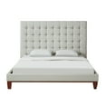 thumbnail image 3 of Inspired Home Saverio Linen Bed Button Tufted Queen, Beige, 3 of 9