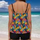 thumbnail image 3 of WILLBEST Traje de Baño Mujer Natación Conjunto de Bikini Con Estampado Floral Para Mujer Traje de Baño de Dos Piezas de Cintura Alta Tankini Con Tirantes Traje de Baño de Playa Para Verano Primavera, 3 of 5