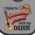 thumbnail image 4 of Inktastic I Listen to Country Music with My Daddy Guitar and Hat Boys or Girls Baby Bib, 4 of 4