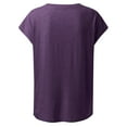 thumbnail image 4 of Women's Short Sleeve T Shirts Casual Solid Tops Basic Loose Crew Neck Clothes Dressy Pullover Tee With Pocket Womens T Shirts Multiple Pack Sleeve T Shirt Women's Graphic Apparel Shirt Shirts for, 4 of 4