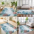 thumbnail image 4 of Area Rugs 3'x5', Vintage Coastal Coral Carpet Runner Indoor Outdoor Rugs Home Decor Aesthetic, Nautical Blue Conch Starfish Ocean Non Slip Mats Washable Accent Rug for Living Room Bedroom, 4 of 8