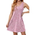 thumbnail image 3 of Fantaslook Summer Dresses for Women Casual V Neck Sleeveless Sundresses Floral Beach Short Dress with Pockets, 3 of 8