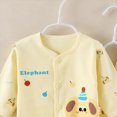 thumbnail image 4 of CAUYDY Infant Boys Going Home Outfits Baby Girls Sleepwear Preemie Clothing 2 Long Sleeve Top & 2 Pants & Warm Hat & Bib & Bellyband 7PCS Cute Set Fall Sizes 0-3 Months,Yellow, 4 of 5