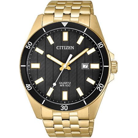 citizen gold watch black face