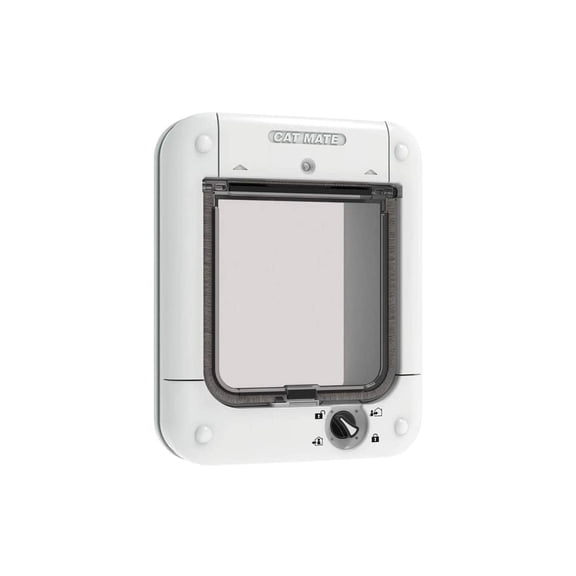 Cat Mate Microchip and I.D. Disc Door for Entry Control of Cats and Other Small Pets - White