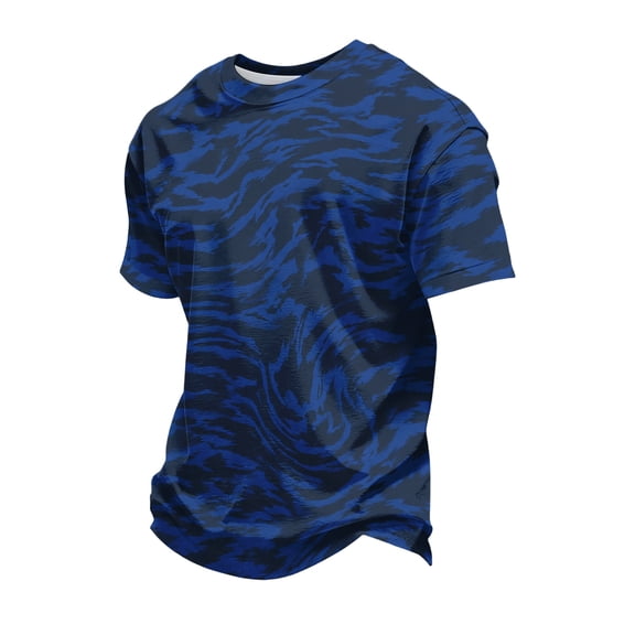 JULMCOMO Men's Camo Shirts Crew Neck Short Sleeve Soft Comfy Summer T Shirt Loose Fit Casual Pullover Graphic Tees Dark Blue L