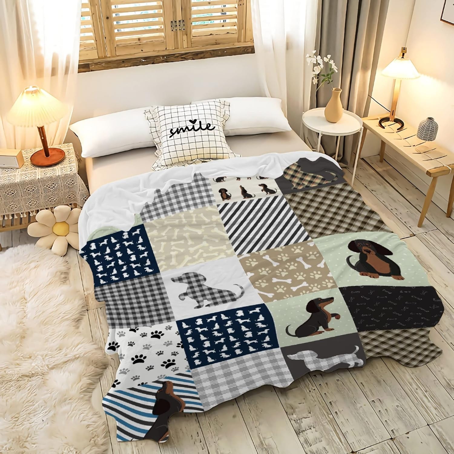 Dachshund Blanket Dachshund Gifts for Women Cute Wiener Dog Lightweight Cozy Flannel Fleece Throw Blanket Dachshund Decor 50x60