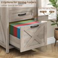 thumbnail image 6 of 3 Drawer Small File Cabinet, Farmhouse Vertical Filing Cabinet Fits Letter and A4 Size, Under Desk Wooden File Cabinets for Home Office, Printer Stand, Grey, 6 of 16