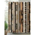 thumbnail image 2 of Retro Boho Shower Curtain, Ethnic Tribal Striped Pattern Bathroom Decor Curtains Set with Hooks, Brown Beige Waterproof Fabric Home Accessories， 72X 96 Inch Extra Long, 2 of 6