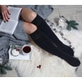 thumbnail image 5 of Knee High Socks for Women – 4 Pairs Solid & Striped Color Cotton Long Socks, Size 6-10, 5 of 8