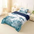 thumbnail image 2 of Erosebridal Ocean Animal Turtle Twin Comforter Sets,White Teal Bedding Set For Girls Boys, Reversible 2-Piece, 2 of 7
