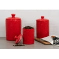 thumbnail image 2 of 10 Strawberry Street Fleur Embossed 3 Piece Ceramic Canister Set, Red, 2 of 6