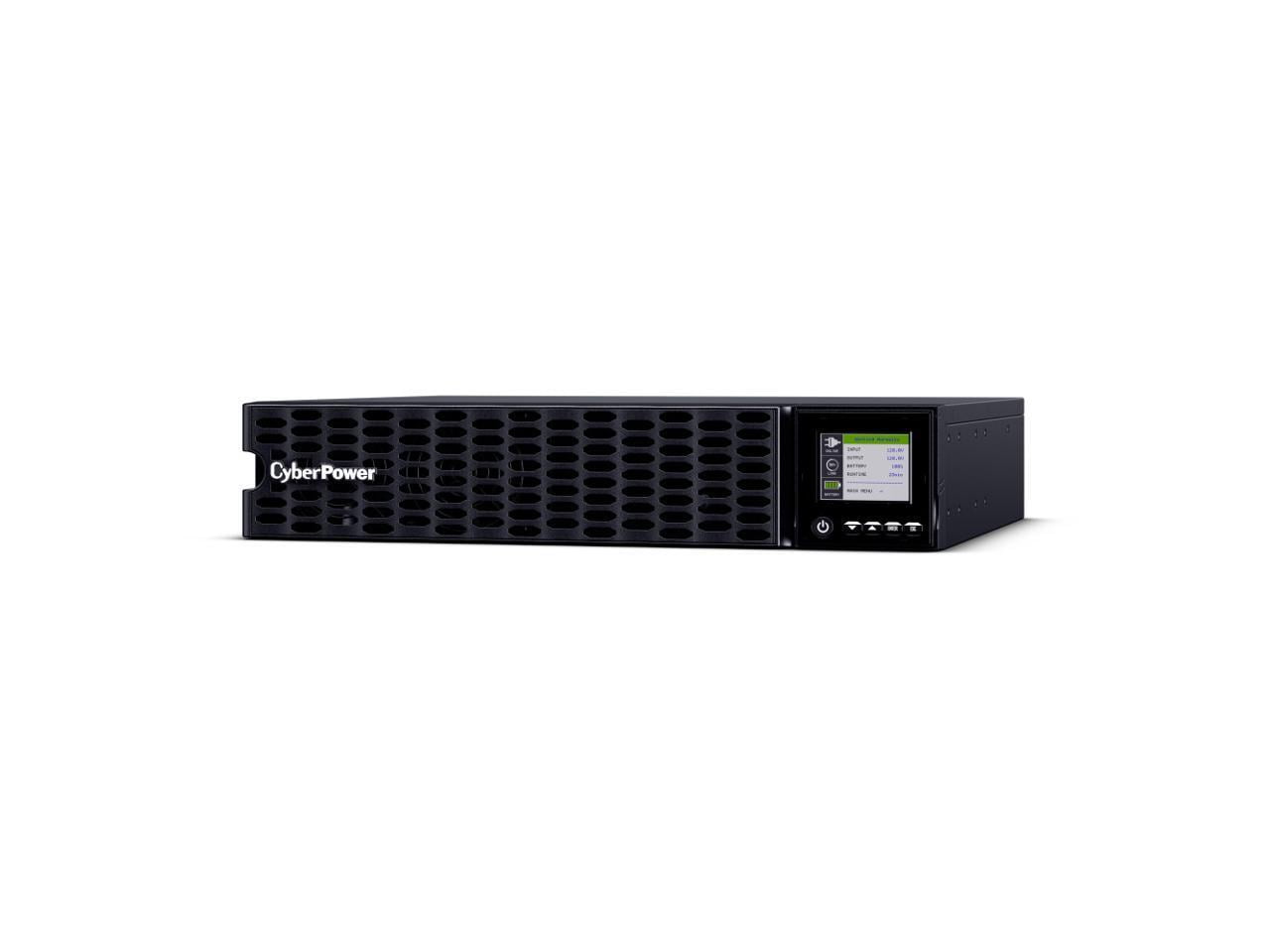 CyberPower OL3KRTHD Smart App Online UPS Systems, 3000VA/2700W, 100 - 125 VAC, NEMA L5-30P, 2U, Rack / Tower, Sine Wave, 7 Outlets, LCD, Power Panel