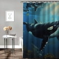 thumbnail image 2 of Orinice Whale Ocean Light Bathroom Decor Set with Hooks, Colorful Luxurious Polyester Fabric Shower Curtain Set, Waterproof Shower Curtain 69x72, 2 of 7