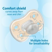 Dr. Browns Advantage One-Piece Silicone Baby Pacifier, Fully Symmetrical, Neutral, 0-6M, 3 Pack
