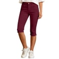 thumbnail image 5 of BUIGTTKLOP Capri Pants for Women High Waisted Dress Capris Side Split Straight Leg Stretchy Cropped Work Pants with Pockets, 5 of 6
