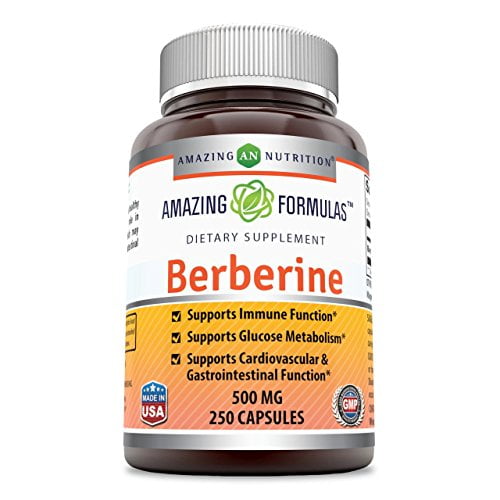 Amazing Nutrition Berberine Plus 500 mg 250 Capsules Economy Size - Supports immune system - Supports glucose metabolism - Aid in healthy weight management