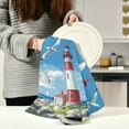 thumbnail image 6 of Wobogo Coastal Lighthouse Kitchen Towel 1 Piece Large Cotton Dishcloth Premium Absorbency Set with Hanging Loop, 6 of 7