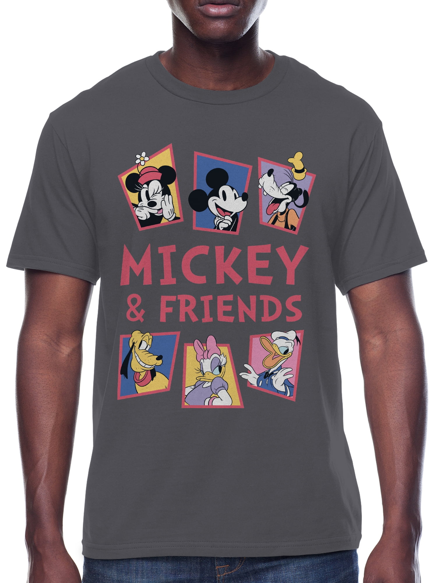 Disney Men's & Big Men's Mickey Mouse & Friends Graphic Tee Shirts, 2-Pack, Sizes S-3XL