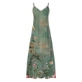 thumbnail image 6 of Horkkom Spaghetti Strap Dresses for Women V Neck Floral Print Maxi Dresses Summer Beach Long Dresses M, 6 of 6