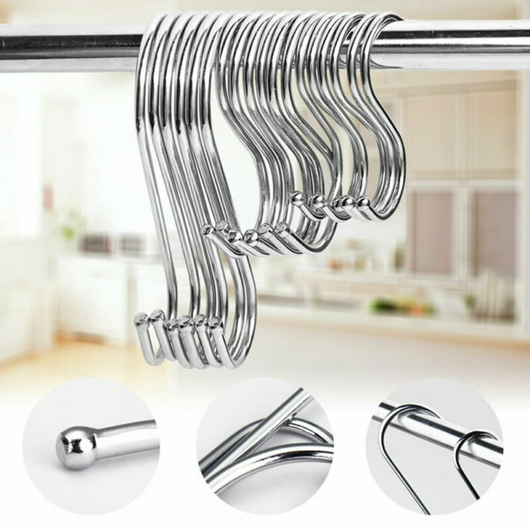 10PCS Stainless Steel S Hooks Kitchen Meat Pan Utensil Clothes