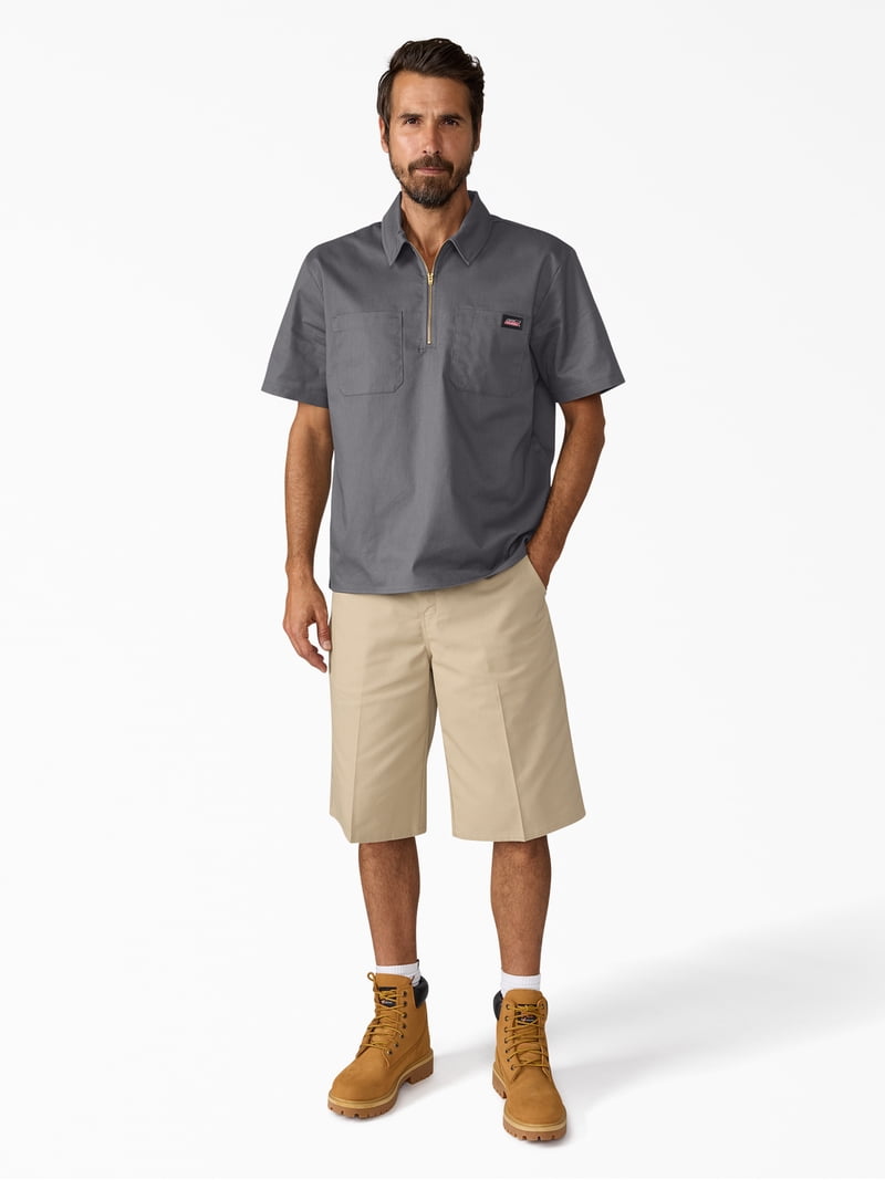 Men's Genuine Dickies 1/4 Zip Short Sleeve Workwear Shirt